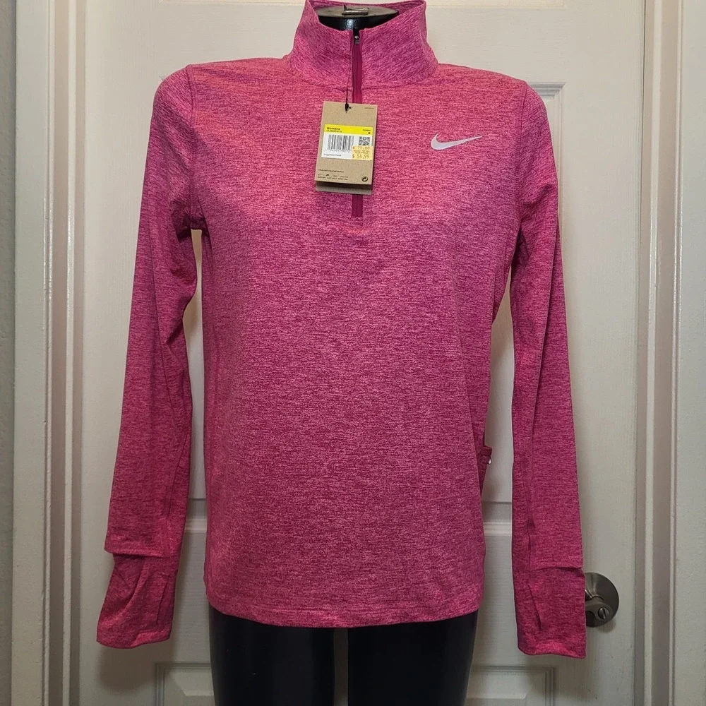 Nike Dri-Fit Running Long Sleeve Pullover 1/2 Zip Berry Women's Sze-S MSRP$54.99